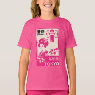 Vintage Japanse Kimono Mode-illustratie T-shirt