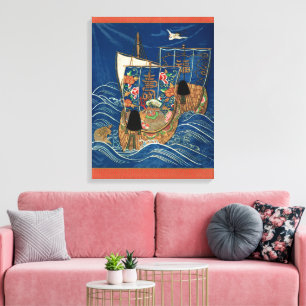 Vintage Japanse Lucky Treasure Ship G.A. Audsley Canvas Afdruk