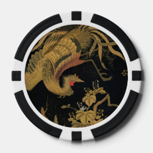Vintage Japanse Phoenix Gold Black Bird Poker Chips