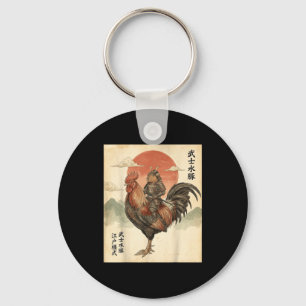Vintage Japanse Samurai Capybara Haan Kip Sleutelhanger