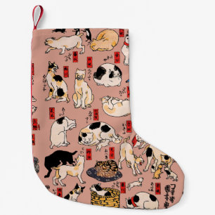 Vintage Japanse Ukiyo-e kattenpatroon: Kuniyoshi Kleine Kerstsok