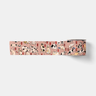 Vintage Japanse Ukiyo-e kattenpatroon: Kuniyoshi Lint