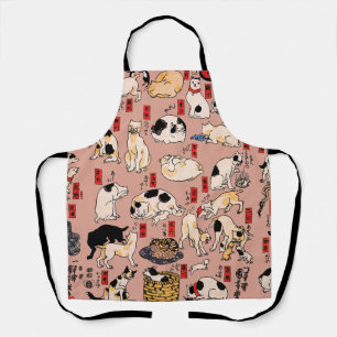 Vintage Japanse Ukiyo-e kattenpatroon: Kuniyoshi Schort