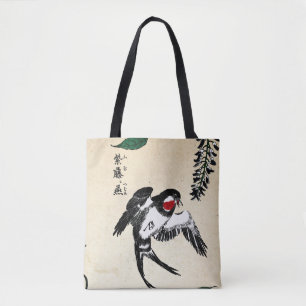 Vintage Japanse Vogel en Wisteria Draagtas