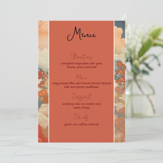 Vintage japonais art mariage menu (Debout devant)