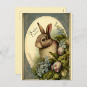 Vintage Jardin Pâques Bunny Carte de voeux (Devant / Derrière)