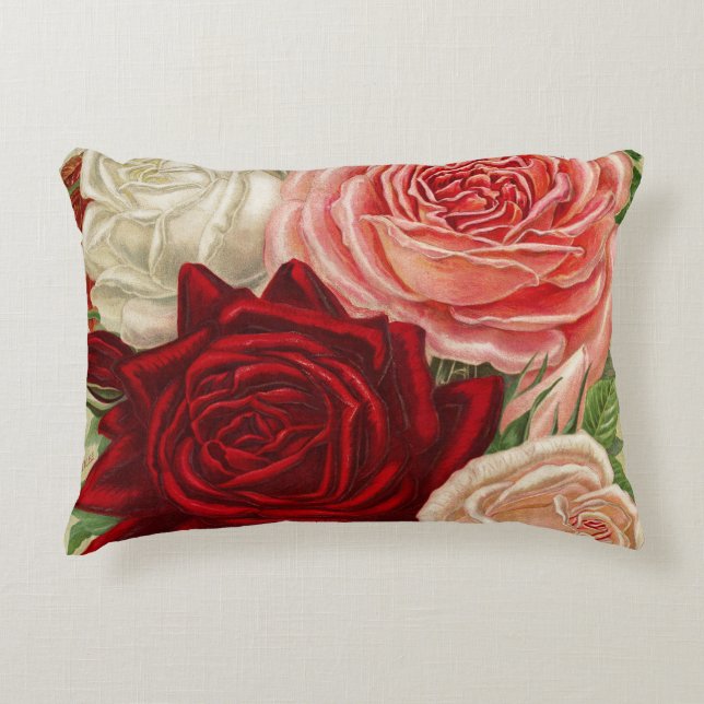 Vintage jardinage Rose Accent Coussin (Devant)