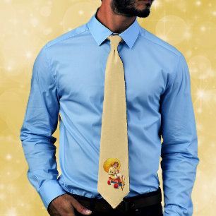 Vintage jaren 1920 Bathing Beauty in Red Wagon Stropdas