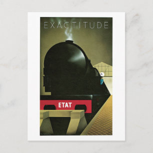 Vintage jaren 20: Frans kunstdecotreinverkeer Briefkaart