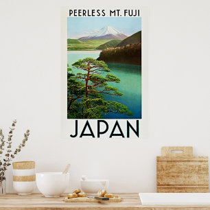 Vintage jaren 30 Peerless Mt Fuji Japan Reisposter Poster