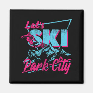 Vintage jaren '80 jaren '90 Skikleding Retro Park Magneet