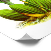 Vintage Jaune Orange Fleur - Poster (Coin)