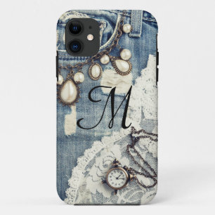 Vintage Jeans victorien Monogramme IPHONE 5 Coque