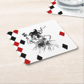 Vintage Jester Lady Vierkante Kartonnen Onderzetter (Schuin)