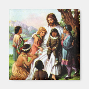 Vintage Jésus aime tous les enfants Magnet