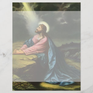 Vintage Jezus Christus bidt, tuin van Gethsemane