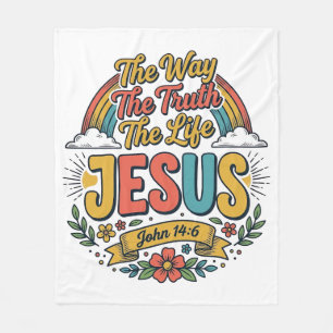 Vintage Jezus De Weg Waarheid Leven T-shirt Fleece Deken