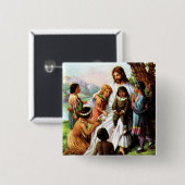 Vintage Jezus houdt van Button (Voorkant /achterkant)