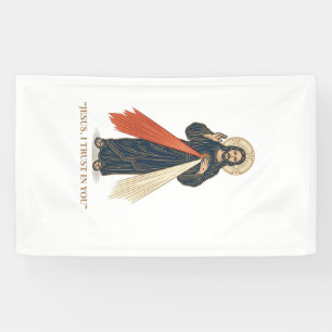Vintage Jezus Ik Vertrouw Op Jou Religieus Vectoro Spandoek