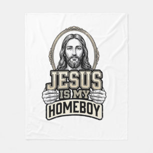 Vintage Jezus Is Mijn Huisgenoot Gegraveerd Vector Fleece Deken