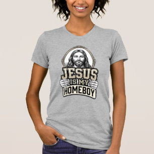 Vintage Jezus Is Mijn Huisgenoot Gegraveerd Vector T-shirt