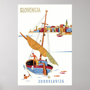 Vintage Joegoslavië Zeilposter Slovenië Reizen Poster