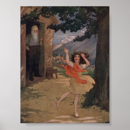 Vintage Johanna Spyri Heidi van de Zwitserse Alpen Poster