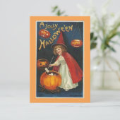 Vintage Jolly Halloween Witch en Pumpkins (Staand voorkant)