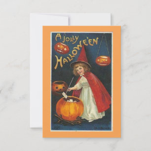 Vintage Jolly Halloween Witch en Pumpkins