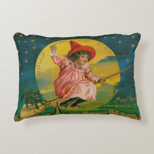 Vintage Jolly Halloween Witch Pillow Decoratief Kussen