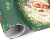 Vintage Jolly Santa Cadeaupapier (Rol Hoek)