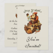 Vintage Jolly St. Nick Kaart (Voorkant / Achterkant)