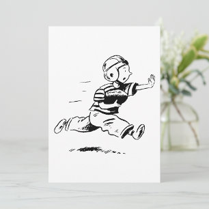 Vintage jongetje dat terug rent American Football Kaart
