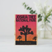 Vintage Joshua Tree Sunset Travel Briefkaart (Staand voorkant)