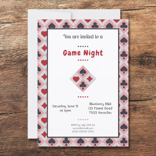 Vintage Jouer Cartes Couleurs, Invitation Jeu Cart