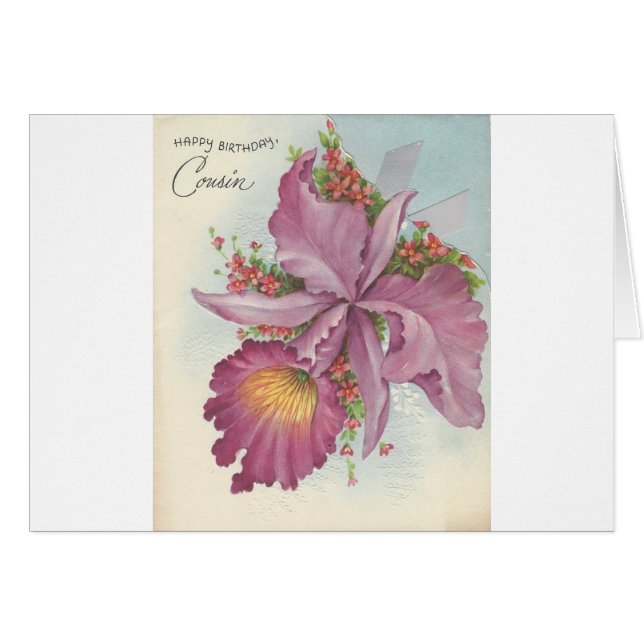 Vintage Joyeux Cousin d'anniversaire (Devant horizontal)