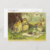 Vintage Joyful Easter Feestdagenkaart (Voorkant / Achterkant)