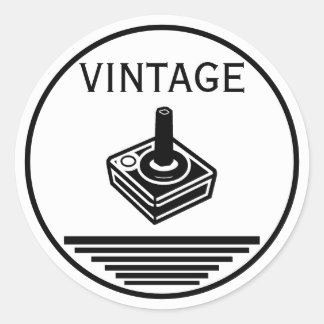 VINTAGE Joystick Ronde Sticker