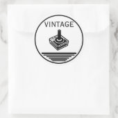 VINTAGE Joystick Ronde Sticker (Tas)