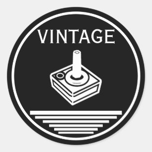 VINTAGE Joystick Ronde Sticker