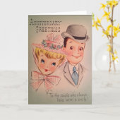 Vintage Jubileum Wenskaart Kaart (Gele Bloem)