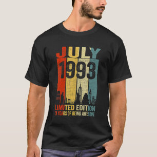 Vintage juli 1993 29 Birthday 29 jaar oud 1993 Bir T-shirt