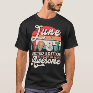 Vintage June 1987 Limited Edition 34 Years Old Bir T-shirt