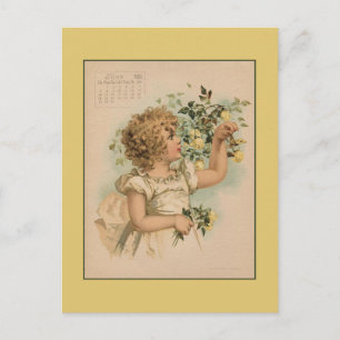 Vintage juni 1891 mooie kinderen tekenen briefkaart