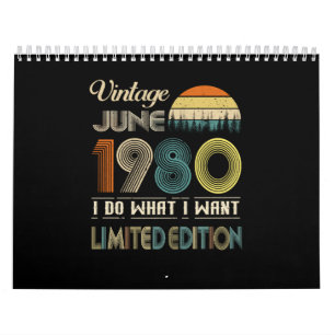 Vintage Juni 1980 wat ik wil beperkte uitgave Kalender