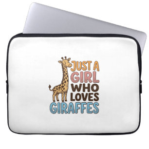 Vintage Just A Girl Die Giraffen Liefheeft Shirt ( Laptop Sleeve