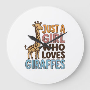 Vintage Just A Girl Who Loves Giraffes T-shirt (5) Grote Klok