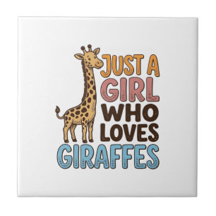 Vintage Just A Girl Who Loves Giraffes T-shirt (5) Tegeltje