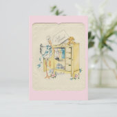 Vintage "Juste Arrivé" Faire-part de naissance fil (Debout devant)