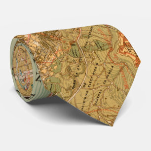 Vintage Kaart van Barcelona Spanje (1919) Stropdas